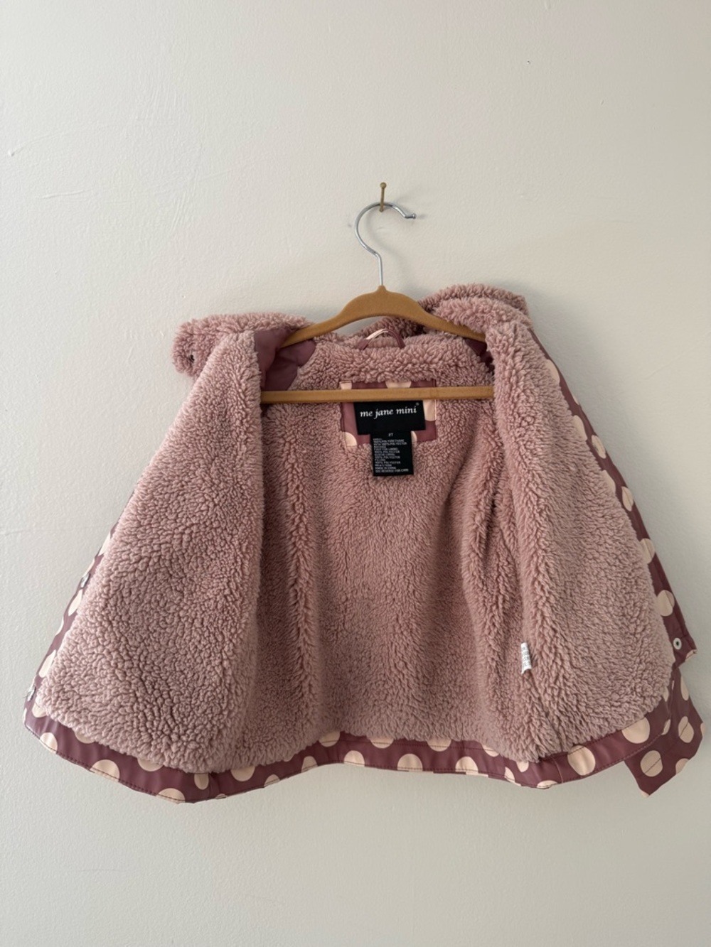 Toddler Lined Spring Raincoat Jacket Size 2T Me Jane Mini Pink Polka Dot EUC - Picture 6 of 10